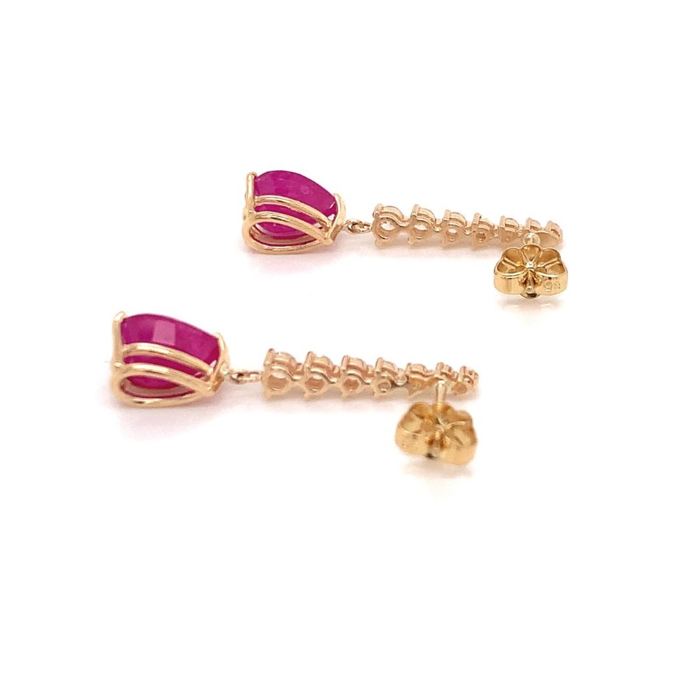 Natural Ruby Diamond Earrings 14k Gold 5.42 TCW Certified $4,950 018662 - Picture 10 of 13